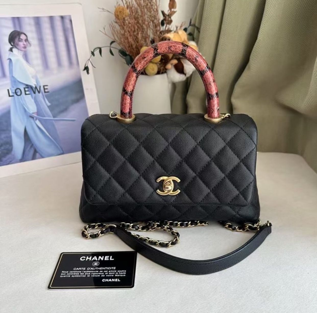 Chanel coco Small python handle GHW A92990 My Store